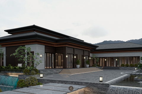 Thiết kế - Thi công kiến trúc biệt thự gỗ óc chó tại Bình Dương - Chị Hương